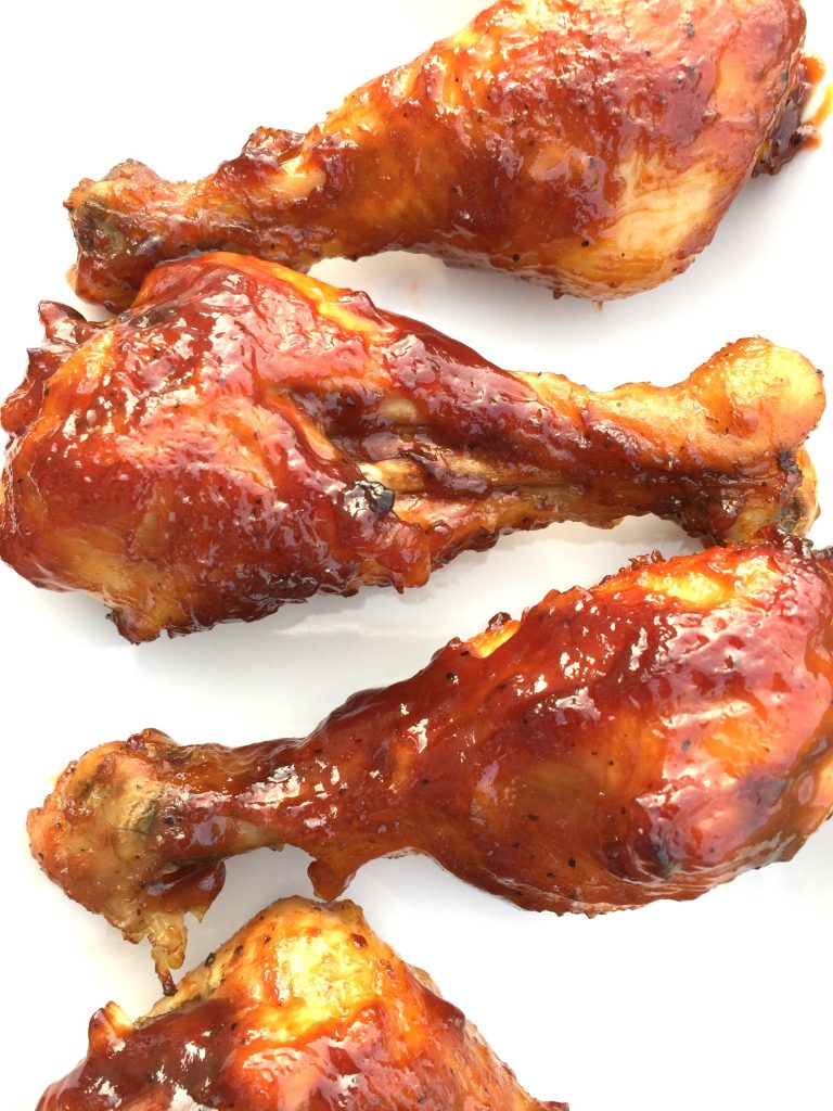 close up of oven bbq chicken